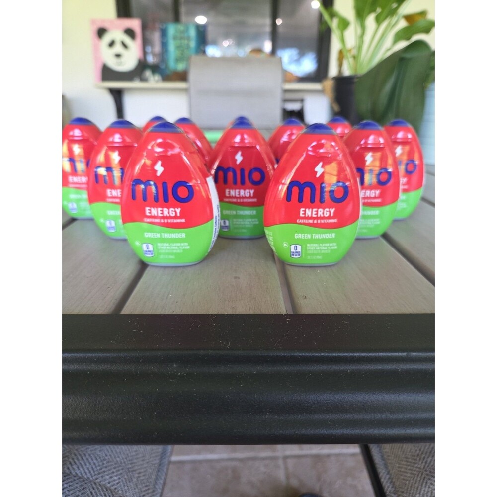 12x-MiO ENERGY GREEN THUNDER Caffeine & B Vitamins Each 1.62oz--BOXED